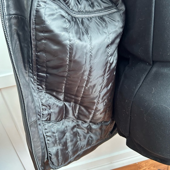 Mens leather jacket 3XLT Calvin Klein black - Picture 2 of 3